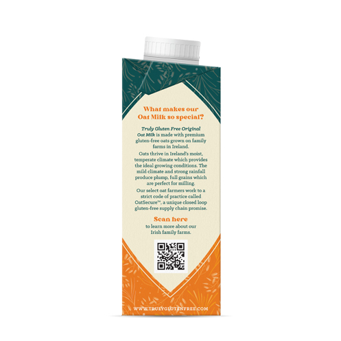 side view of the oat milk carton