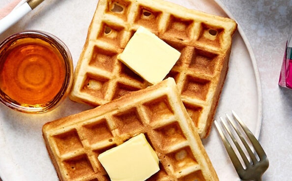 waffles with butter on them