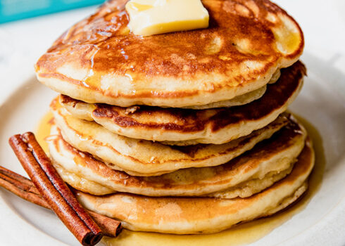 fluffy apple pancakes with butter
