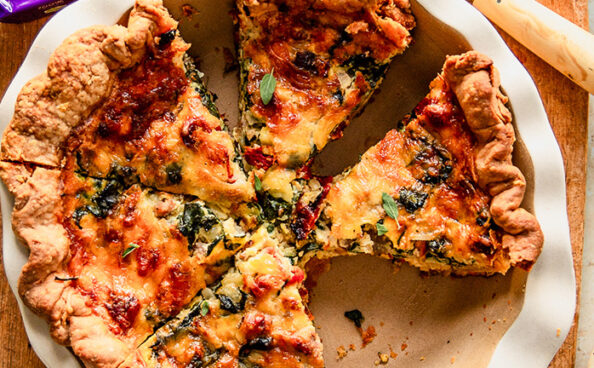 sundried tomato spinach sausage quiche