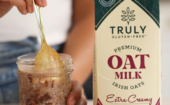 overnight chocolate oats with oat milk