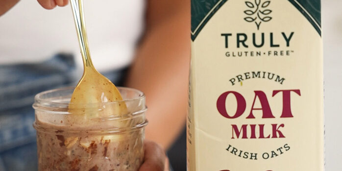 overnight chocolate oats with oat milk